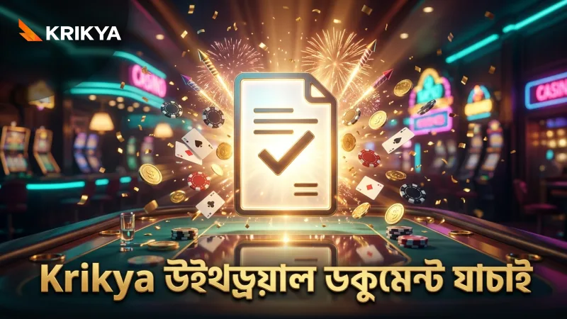 Krikya উইথড্রয়ালে প্রয়োজনীয় ডকুমেন্ট যাচাই নিশ্চিত করে দ্রুত লেনদেন।