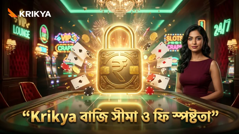 Krikya ব্যবহারকারীদের বাজি সীমা ও ফি সম্পর্কে সঠিক তথ্য দেয়।