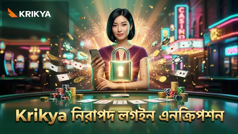 Krikya প্ল্যাটফর্মে নিরাপদ লগইন ও এনক্রিপশন ব্যবস্থার দৃশ্য